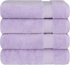 Cotton Paradise 4 Piece Turkish Bath Towels for Bathroom, 100% Cotton Extra Large Soft Plush Towels Bathroom Set, Lilac