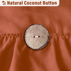 Seasonwood Orange Shower Curtain Burnt Orange Shower Curtain with Nature Buttons Ruffle Shower Curtains Farmhouse Shower Curtains for Bathroom 72" W x 72" L,Dark Orange