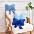 Bow Pillow, Soft Bow Decorative Pillows with Faux Rabbit Fur, Cute Bow Throw Pillows, Aesthetic Home Decor Bow Shaped Plush Pillow for Bedroom Sofa Couch (Royal Blue, Large-16 Inch)