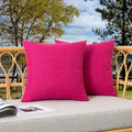 Kevin Textile Pack of 2 Outdoor Waterproof Pillow Covers Valentines Day Decorative Throw Pillow Covers Square Checkered Couch Pillow Covers for Patio Tent Bed Sofa Living Room 20x20 Inch Hot Pink
