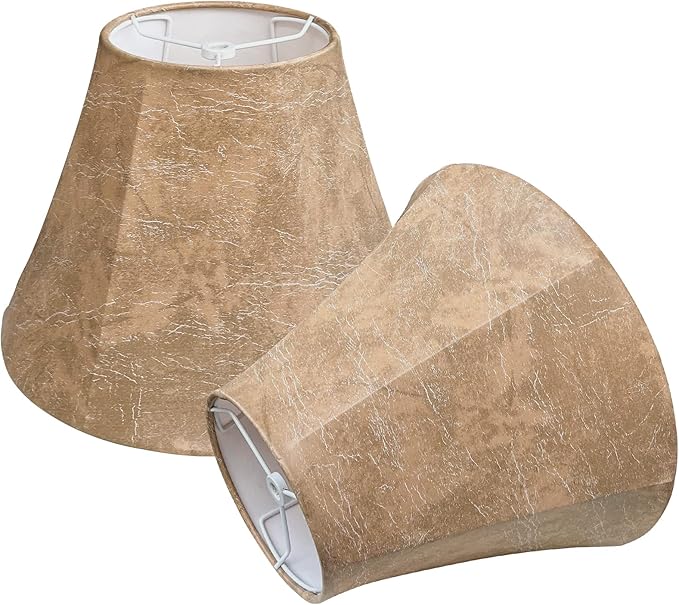 Lamp Shades Set of 2,TOOTOO STAR Imitation Sheepskin Lampshade 6" Top x 12" Bottom x 8.5" High,Floor lamp and table lamp shade spider Fitter