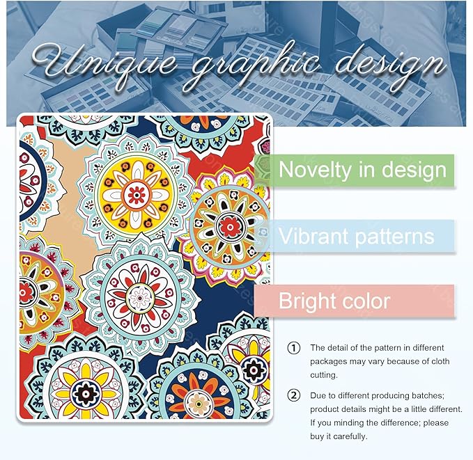 14 PCs Patio Cushion Covers for 7 PCs Outdoor Furniture Sectional Seating Sets Water Resistant Plus 2 Throw Pillows (Mandala, 23.6 * 23.6 * 3.5 in-14)