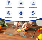 Glass Cutting Board 20”x16”: Tempered Glass Kitchen Counter Protector - Durable- Scratch-Resistant, Heat-Proof - Clear Design