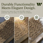 Bungalow Flooring Waterhog Stair Treads (Set of 4) – 8 1/2 x 30 Inches, Durable,Water-Trapping, Indoor/Outdoor Floor Covering, Boxwood Collection – Made in USA, Khaki/Camel