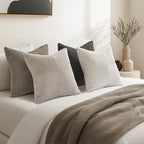 Topfinel Decorative Neutral Throw Pillow Covers 22×22,Farmhouse Cozy Cushion Cover Set of 4 with Corduroy,Soft Accent Pillowcases for Couch,Bed,Living Room Home Decor (Cream,White)
