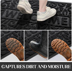 Yimobra Large Welcome Mat 47x32, Waterproof Non-Slip Outdoor Mats for Front Door Outside Entrance, Low-Profile Entryway Mat Indoor for Garage Patio, Black