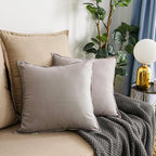 Jeanerlor SureGuard Pillowcase Cousion Cover Decor Cotton Linen with Unique Design to Embellish Study Room/House/Office Set of 2, 20"x20"(50 x 50cm), Silver Grey