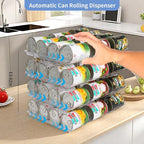 Can Organizer for Pantry Free Combination Can Dispenser, Clear Thickened 2 Pack 2-Tier Storage Rack for 48 Cans Suitable for Cabinet Pantry Fridge Countertop (3 * 2)