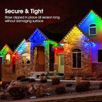 C9 LED Christmas Lights Outdoor, 68 Ft 100 LED C9 String Lights with 100 All in One Clips, Connectable Waterproof Christmas Tree Lights for Outside Roofline Backyard Garden Decor, Red & Green
