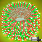 Christmas Lights Indoor, 132FT 400 LED Outdoor String Lights with 8 Modes Waterproof, Plug in Fairy Twinkle Lights Clear Wire for House Bedroom Patio Window Garden Wedding Decorations