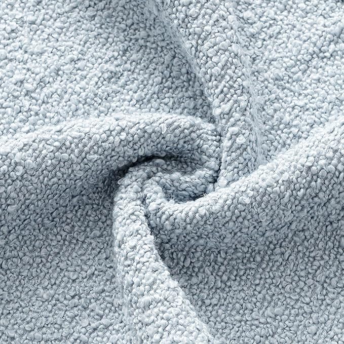 MIULEE Textured Boucle Throw Pillow Cover Light Blue Accent Solid Lumbar Pillow Case Decorative Soft Pack of 1 Couch Cushion Chair Sofa Bedroom Livingroom Home Decor,36x14 Inch