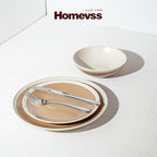 Rock Ridge Speckled Stoneware Dinnerware Set (18pc Set, Beige and Ivory)