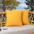 Kevin Textile Pack of 2 Outdoor Waterproof Pillow Covers - Decorative Farmhouse Throw Pillow Covers for Couch, Patio, Tent, Bed, Sofa, Living Room - 16x16 Inch Sunflower Yellow