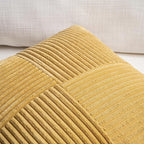 Fancy Homi 2 Packs Mustard Yellow Big Decorative Throw Pillow Covers 24x24 Inch for Living Room Couch Bed, Farmhouse Boho Home Decor, Soft Corss Corduroy Patchwork Accent Square Cushion Case 60x60 cm