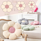 Flower Throw Pillow, Soft White 14.9" Shaped Floor Pillow for Home Decor, Cute Aesthetic Plush Decorative Pillows for Bed, Sofa, Couch