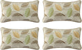 Outdoor Sunbrella Decorative Pillows Pack of 4, 20" x 12" Outdoor Pillow Set for Couch Bed Throw Patio Sofa, Momento Spring