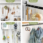 AmazerBath 12Pcs Gold Metal Double Shower Curtain Hooks & Rings, Rust Proof, Smooth Glide, Multipurpose