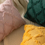 Set of 2 Soft Moroccan Throw Pillow Covers 24x24 Inch Plush Boho Decorative Pillow Cover Accent Cushion Case for Couch Sofa Bed, Mustard Yellow