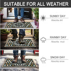 CHICHIC Welcome Door Mat 17x 30 Inch Front Doormat Outdoors for Home Entrance Outdoors Mat for Outside Entry Way Doormat Entry Rugs, Heavy Duty Non Slip Rubber Back Low Profile, Flower