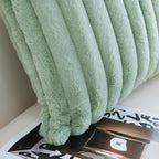 JOJUSIS Pack of 2 Faux Fur Plush Decorative Throw Pillow Covers Couch Cushion Case Soft Pillowcases (Sage Green, 12 x 20-Inch)