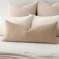MIULEE Textured Boucle Throw Pillow Cover Khaki Accent Solid Lumbar Pillow Case Decorative Soft Pack of 1 Couch Cushion Chair Sofa Bedroom Livingroom Home Decor,36x14 Inch