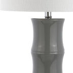 JONATHAN Y JYL3015B Tiki 26.5" Ceramic LED Table Lamp Contemporary Traditional Bedside Desk Nightstand Lamp for Bedroom Living Room Office College Bookcase LED Bulb Included, Gray