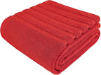 American Soft Linen 35x70 Jumbo Large Bath Towels, 600 GSM 100% Cotton Turkish Bath Sheet, Oversized Luxury Bath Towels for Bathroom Beach and Pool, Red