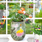 Sungmor 10.6 Inch Ceramic Succulent Plant Pot with Drainage Hole, Hand Painted Flower Pots for Plants, Unique Texture Decorative Planter for Indoor and Outdoor, Pottery Vase for Home Office Decor