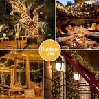 JMEXSUSS 500 LED Warm White Christmas Lights Indoor, 8 Modes Green Wire Christmas Tree Lights Outdoor Waterproof, Twinkle Fairy String Lights Plug in for Xmas Wedding Party Garden Patio