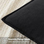 MIULEE Decorative Linen Pillow Covers 20x20 Inch Black Boho Farmhouse Neutral Couch Throw Pillows for Halloween Bed Pack of 2 Accent Modern Pillowcase Sofa Livingroom Home Decor