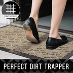 Yimobra Extra Large Door Mat 60x36, All-Season Waterproof Doormat Outdoor Entrance, Heavy Duty Non-Slip Outside Door Mat for Garage Patio Proch Entryway Indoor, Easy Clean, Light Beige