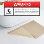 American Soft Linen Bath Rug, 17 in 24 in 100% Cotton Bath Mats Rugs for Bathroom, Slip Reducer Washable Shaggy Form Area Rugs, Beige Bath Rug