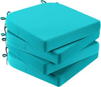 AAAAAcessories Outdoor Seat Cushions for Chairs, Waterproof, Fade-Resistant Patio Furniture Replacement Cushions, 17" x 16" x 2", Set of 4, Turquoise
