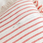 Throw Pillow Covers 22x22 Set of 2 Striped Fringe Pillow Cover Farmhouse Cushion Covers with Tassel Neutral Boho Pillows Decorative Square Pillowcase for Couch Sofa Bed, Red