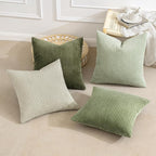MIULEE Christmas Decorative Throw Pillow Covers Set of 4 Summer Light Green Gradient Natural Earthy Modern Classic Soft Corduroy Cushion Covers for Sofa Couch Bed Living Room Home Decor 18x18 Inch