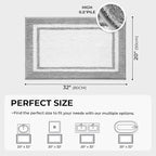 GRANNY SAYS Microfiber Bathroom Rugs Non Slip Washable, Water Absorbent Bathroom Mats for Tub Non Slip, Soft Bath Mats for Bath Floor & Shower, Long Bath Rug, 20" x 32", Grey Rug