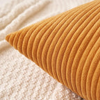 MIULEE Pack of 2 Burnt Orange Pillow Covers 12x20 Inch Soft Boho Striped Corduroy Throw Pillow Covers Set Decorative Square Cushion Cases Pillowcases for Sofa Bedroom Couch