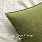 MIULEE Pack of 2 Moss Green Decorative Pillow Covers 20x20 Inch Soft Chenille Luxurious Couch Throw Pillows Farmhouse Cushion Covers with Elegant Design for Sofa Bedroom Living Room Home Decor