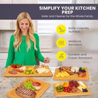 Glue-Free Surface™ 2XL Extra Large Bamboo Cutting Board Set of 4 – Small, Medium, XL, and Oversized Sizes from Chopping Vegetables to Carving Meat & Turkey for Large Family Meal Prep and Gatherings