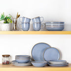 AmorArc Ceramic Dinnerware Sets,Handmade Reactive Glaze Stoneware Plates and Bowls Set,Highly Scratch Resistant Dishes | Dishwasher & Microwave Safe Dishes Set, Service for 6 (18pc)