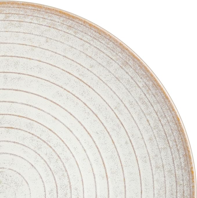 Gibson Elite 16 Piece Dreamweaver Double Bowl Terracotta Reactive Dinnerware Set - Sand Cream, Service for 4 (16pcs)