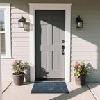 Yimobra Doormat Outdoor Entrance 29.5x17, All-Weather Waterproof Art Line Outdoor Mats for Front Door, Heavy Duty Non-Slip Welcome Matt for Garage Patio Proch Entryway Indoor, Blue
