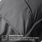 Bare Home Euro Pillow Sham Covers - Set of 2 - Premium 1800 Ultra-Soft Microfiber - Double Brushed - Bed Pillow Shams - Pillows Not Included (Set of 2, Grey)