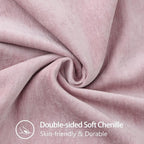 decorUhome Chenille Soft Throw Pillow Covers 16x16 Set of 2, Farmhouse Velvet Neutral Decorative Euro Pillow Covers with Stitched Edge for Couch Sofa Bed Home Decor, Blush Pink