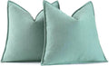 MIULEE Pack of 2 Aqua Green Decorative Pillow Covers 18x18 Inch Soft Chenille Luxurious Couch Throw Pillows Farmhouse Cushion Covers with Elegant Design for Sofa Bedroom Living Room Home Decor