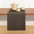 Solino Home Linen Small Table Runner 60 Inches - Athena, 100% Pure Linen Chambray Brown Table Runner 14 x 60 Inch Ideal for Dresser and Coffee Tables - Fall, Autumn, Thanksgiving
