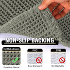 H.VERSAILTEX Upgraded Waffle Runner Rug Super Absorbent Non Slip Bath Mat for Bathroom Floor, Machine Washable Dry Fast, Beside Tub, 24" x 72", Smokey Olive