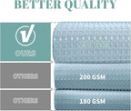 Teal Long No Hook Waffle Weave Shower Curtain with snap-in Liner Replacement, 230GSM Waterproof Fabric Hotel Shower Curtain Set for Bathroom, Through Mesh Top Window,71Wx80H