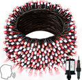 Voice Controlled Smart Christmas Lights Outdoor, 75.8ft 200 LED Extendable String Lights with 7 Voice Commands, 12 Modes & Timer, Waterproof Christmas Decorations for Party Tree Garden (Red and White)