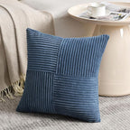 Fancy Homi 2 Packs Dusty Blue Decorative Throw Pillow Covers 20x20 Inch for Living Room Couch Bed Sofa, Rustic Farmhouse Boho Home Decor, Soft Corss Corduroy Patchwork Accent Cushion Case 50x50 cm